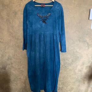 Vintage 90s Dagoli Graphic Tie Dye Babydoll Tie Back Maxi Dress